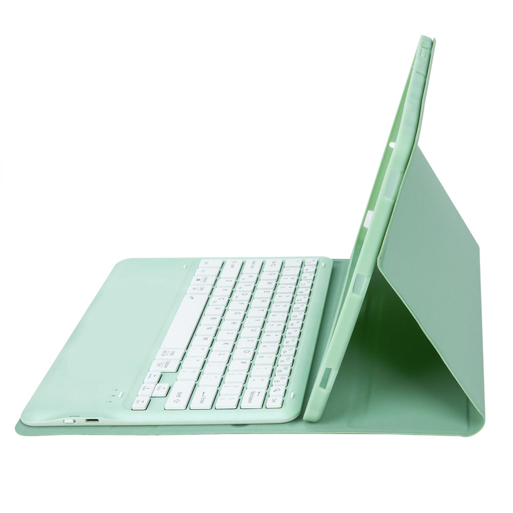 A810B For Samsung Galaxy Tab S10+ / S9 FE+ / S9+ 12.4" X610 / X616 Detachable Bluetooth Keyboard Case Pencil Slot Tablet Case - Light Green