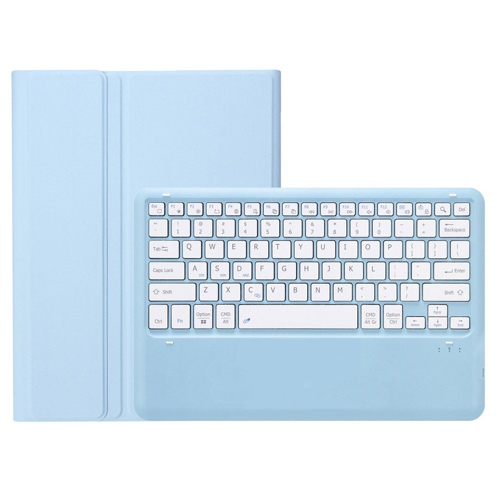 A810B For Samsung Galaxy Tab S10+ / S9 FE+ / S9+ 12.4" X610 / X616 Detachable Bluetooth Keyboard Case Pencil Slot Tablet Case - Baby Blue