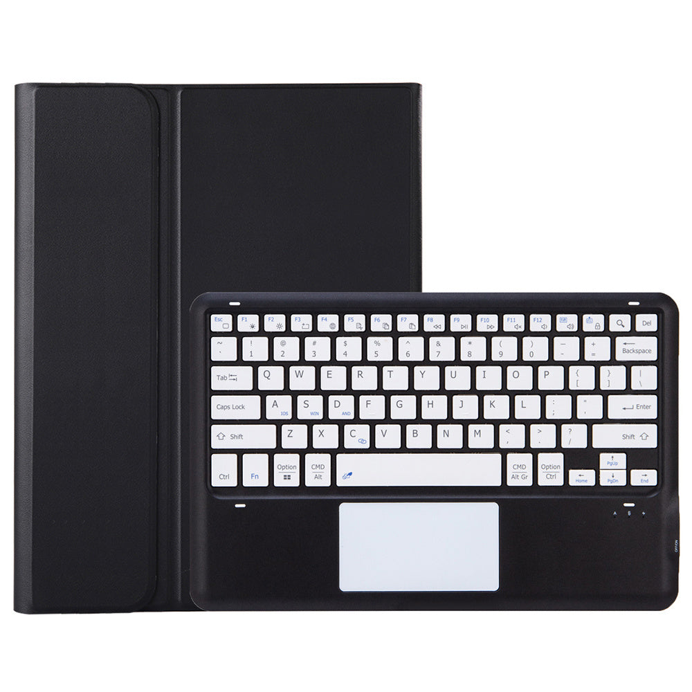 A810B-A For Samsung Galaxy Tab S10+ / S9 FE+ / S9+ 12.4" X610 / X616 Bluetooth Keyboard with Touchpad Pencil Slot Tablet Case - Black / Black+White