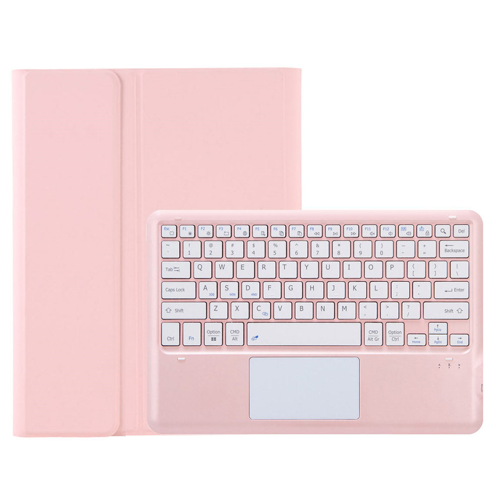 A810B-A For Samsung Galaxy Tab S10+ / S9 FE+ / S9+ 12.4" X610 / X616 Bluetooth Keyboard with Touchpad Pencil Slot Tablet Case - Pink