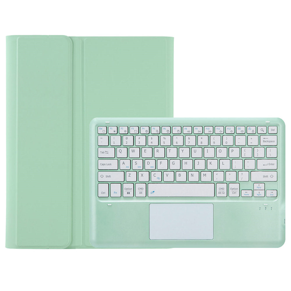 A810B-A For Samsung Galaxy Tab S10+ / S9 FE+ / S9+ 12.4" X610 / X616 Bluetooth Keyboard with Touchpad Pencil Slot Tablet Case - Light Green