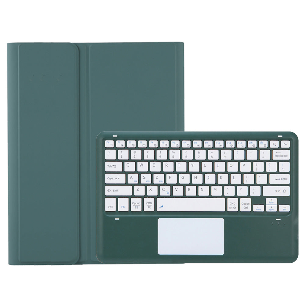 A810B-A For Samsung Galaxy Tab S10+ / S9 FE+ / S9+ 12.4" X610 / X616 Bluetooth Keyboard with Touchpad Pencil Slot Tablet Case - Dark Green