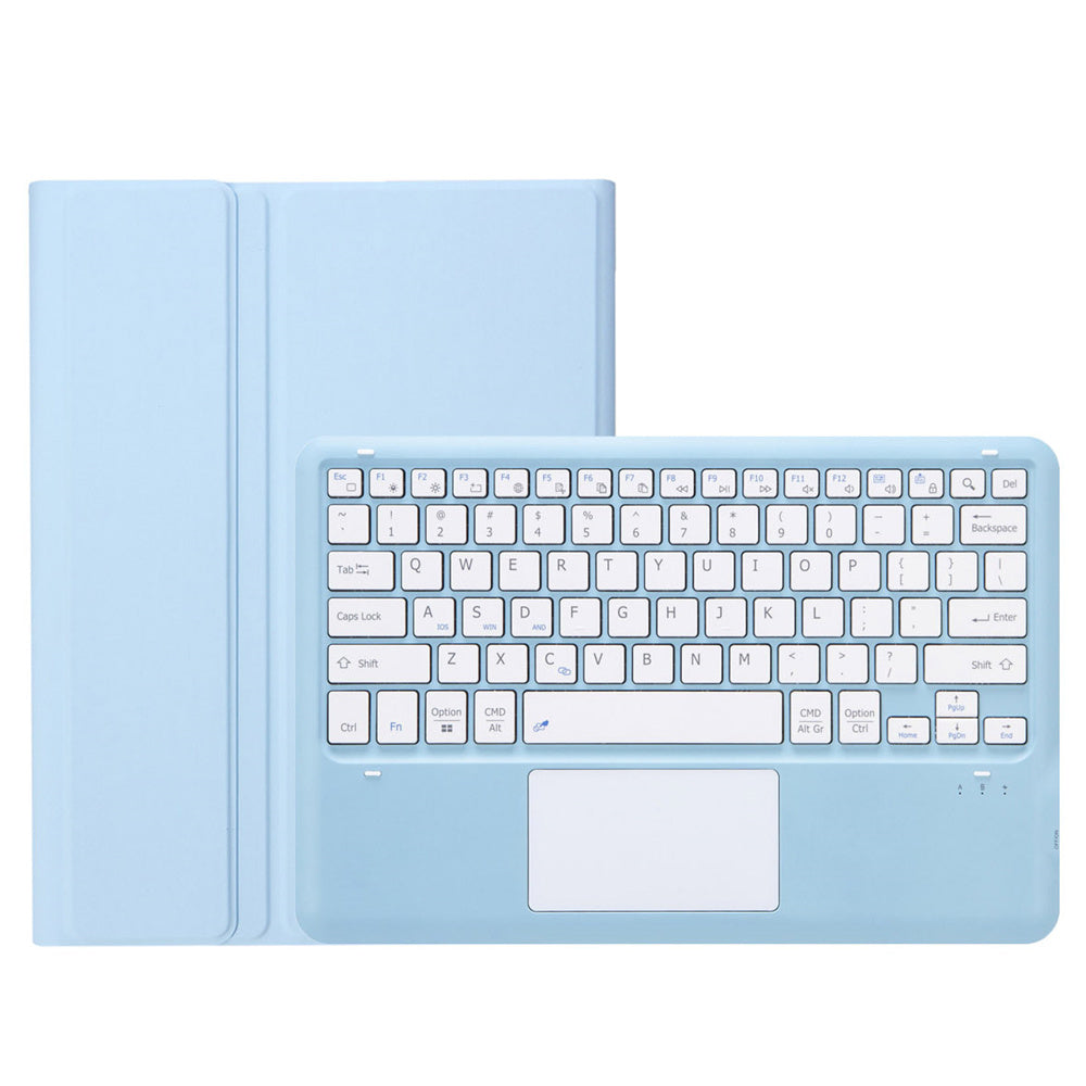 A810B-A For Samsung Galaxy Tab S10+ / S9 FE+ / S9+ 12.4" X610 / X616 Bluetooth Keyboard with Touchpad Pencil Slot Tablet Case - Baby Blue