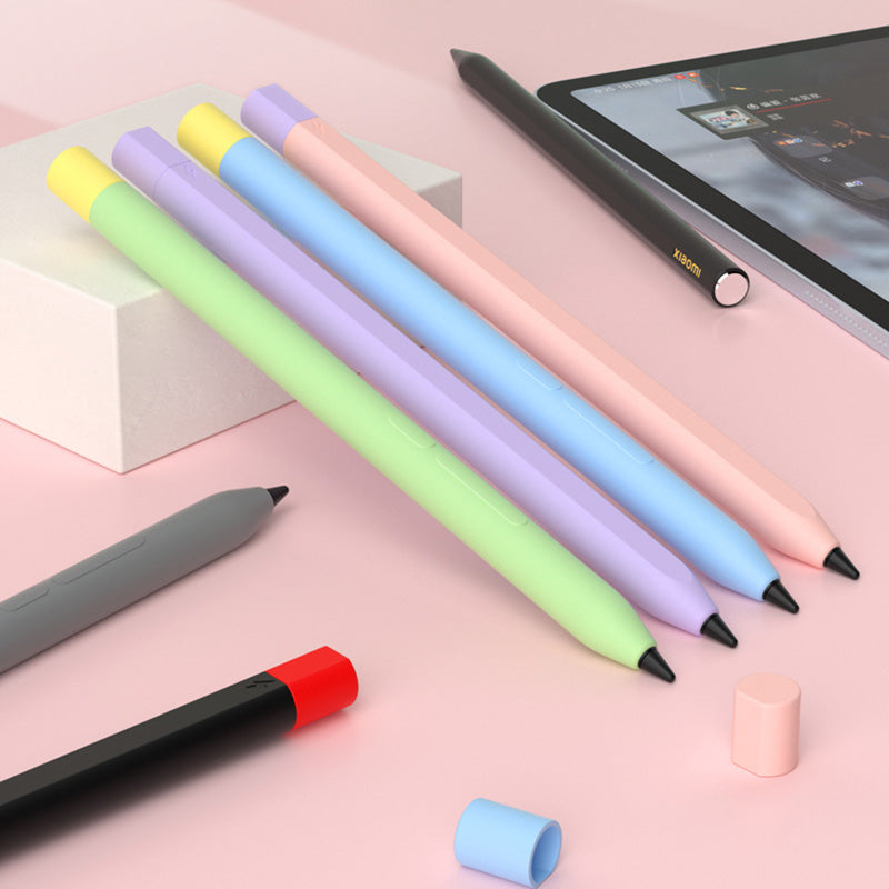 For Xiaomi Smart Pen (3rd Generation) Protective Sleeve Contrast Color Stylus Pen Cover with Dual Pen Caps - Grey