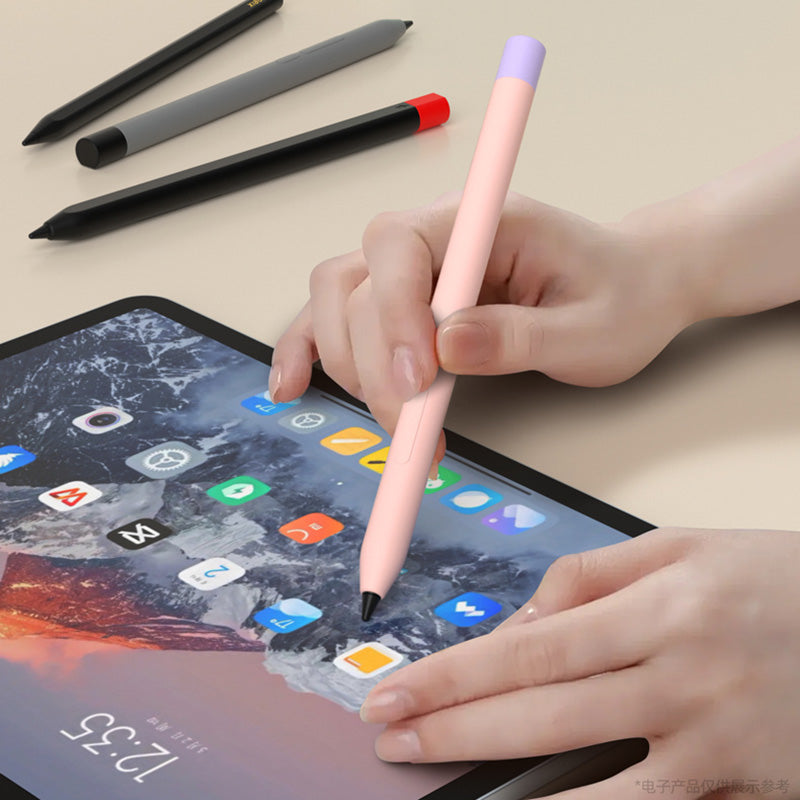 For Xiaomi Smart Pen (3rd Generation) Protective Sleeve Contrast Color Stylus Pen Cover with Dual Pen Caps - Grey