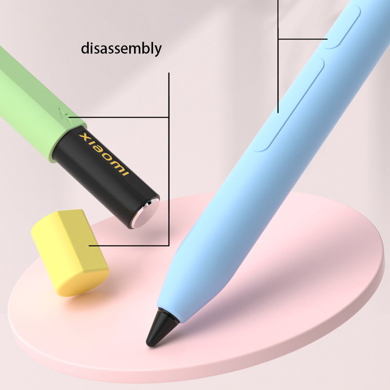 For Xiaomi Smart Pen (3rd Generation) Protective Sleeve Contrast Color Stylus Pen Cover with Dual Pen Caps - Black