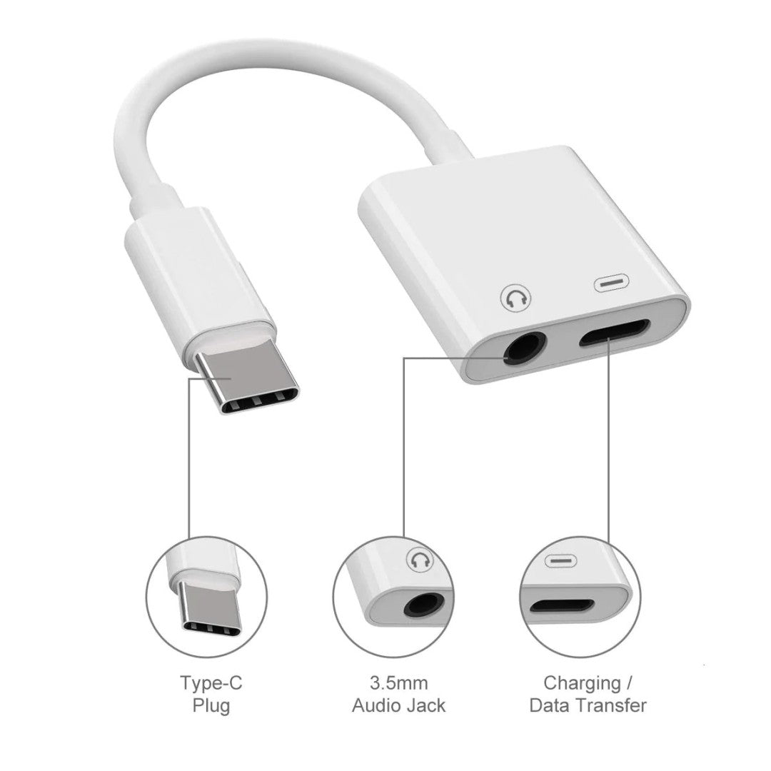 USB C to 3.5mm Headphone Charger Adapter Type C Earphone Jack AUX Dongle Audio Converter