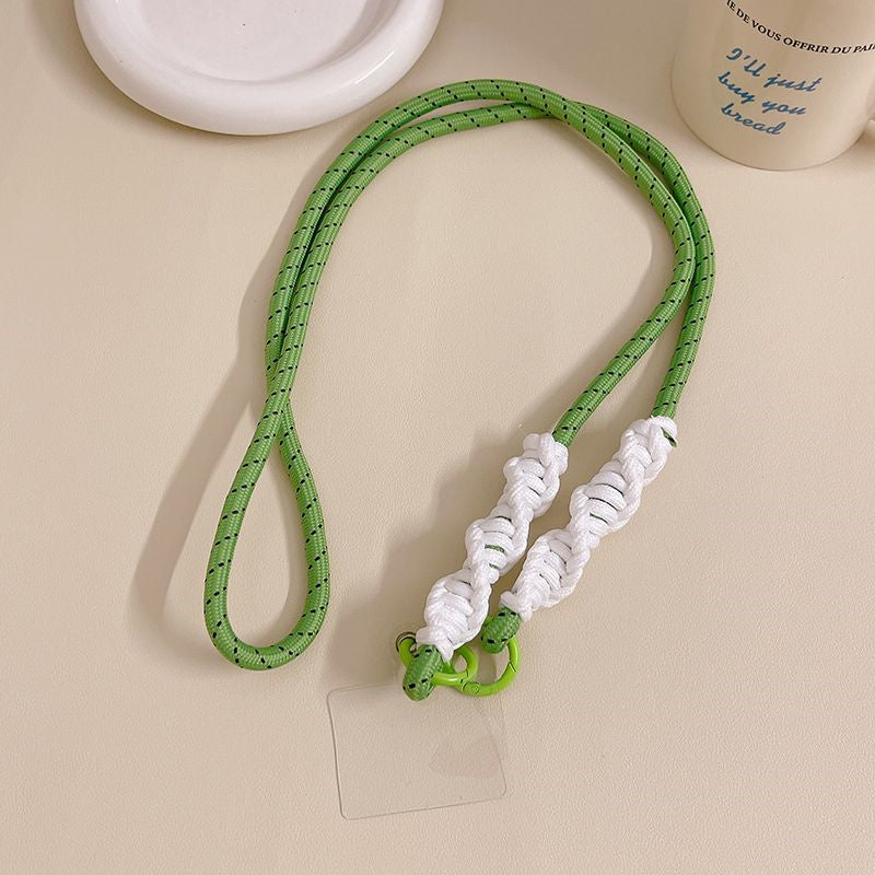 110cm Cell Phone Lanyard Spiral Design Adjustable Universal Neck Strap with Patch - Style N