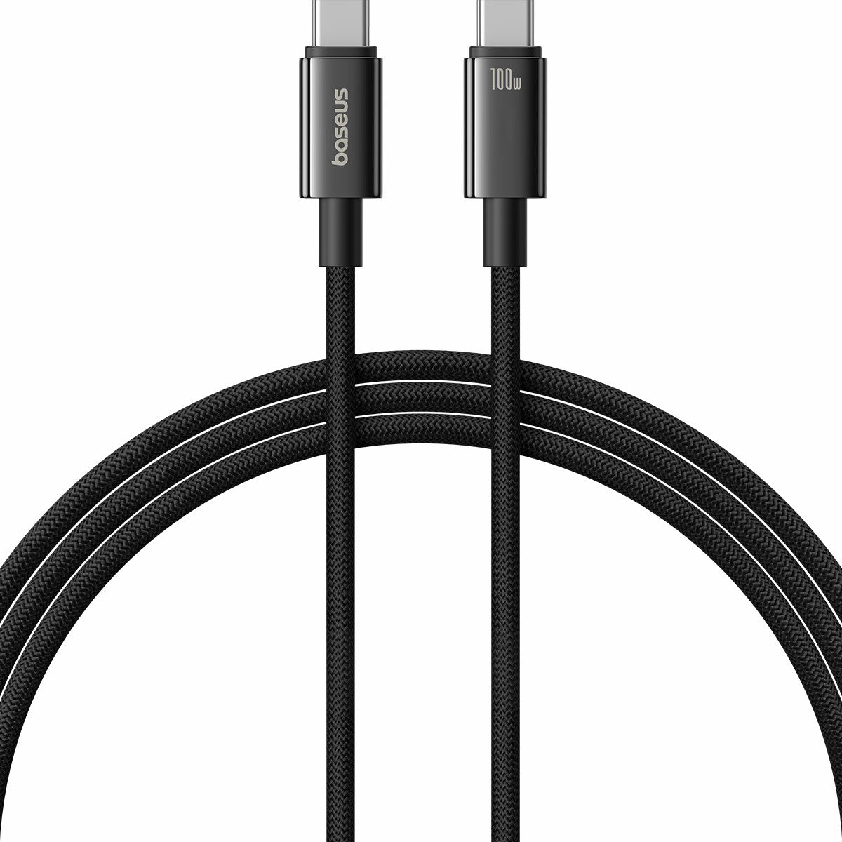 BASEUS Tungsten Gold Series Type-C to Type-C Magnetic 100W Fast Charging Cable 1m - Black