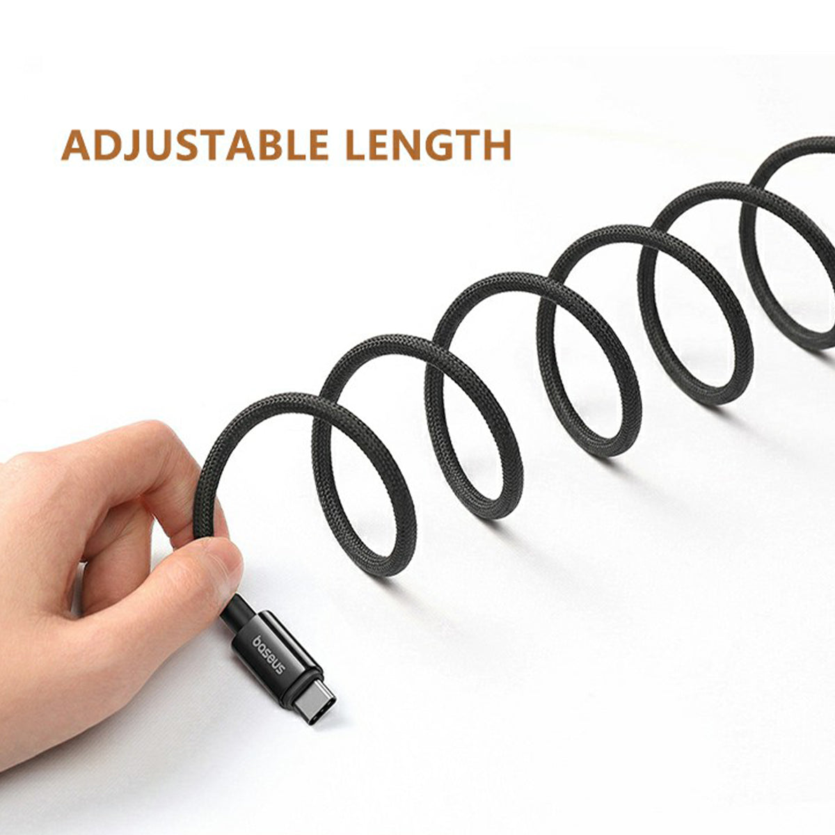 BASEUS Tungsten Gold Series Type-C to Type-C Magnetic 100W Fast Charging Cable 1m - Black