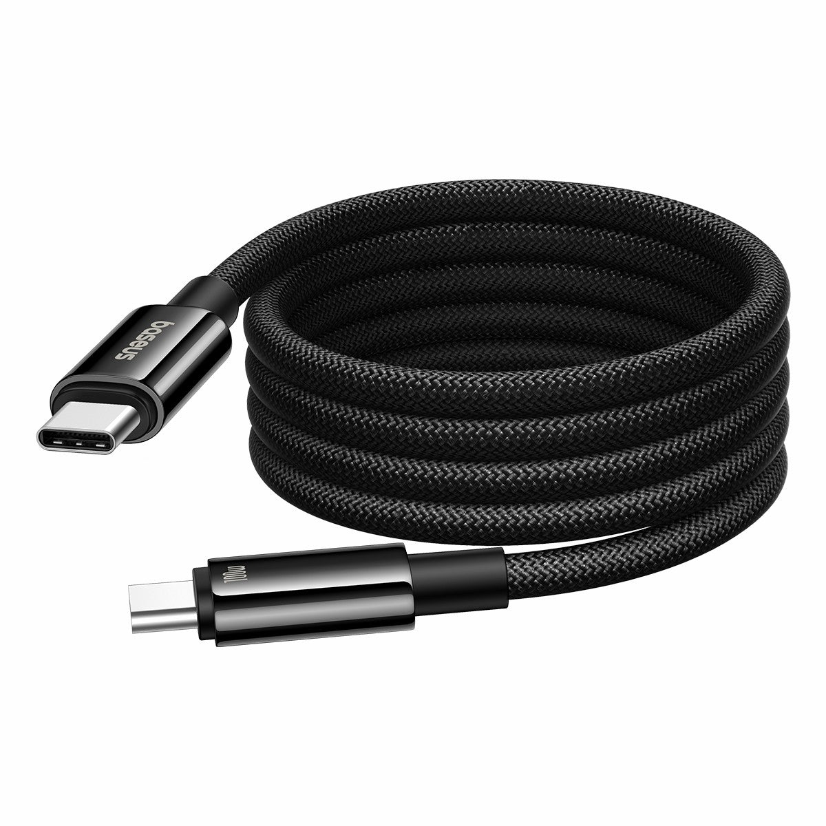 BASEUS Tungsten Gold Series Type-C to Type-C Magnetic 100W Fast Charging Cable 1m - Black