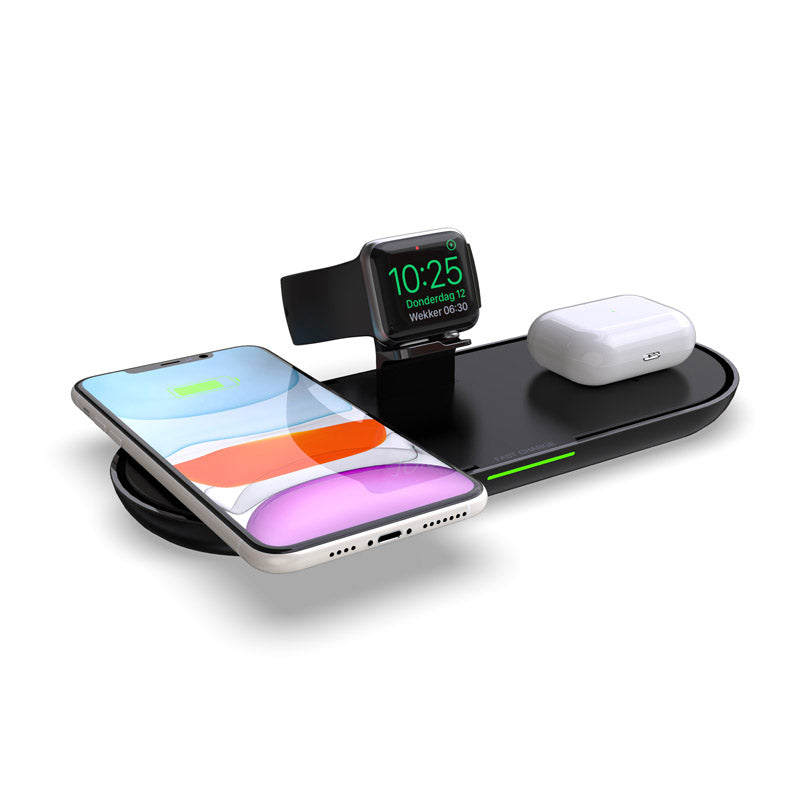 K1000 3 in 1 Qi Wireless Charger Fast Charging Stand for iPhone/Huawei/Airpods Pro/Apple Watch