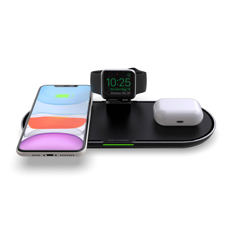 K1000 3 in 1 Qi Wireless Charger Fast Charging Stand for iPhone/Huawei/Airpods Pro/Apple Watch