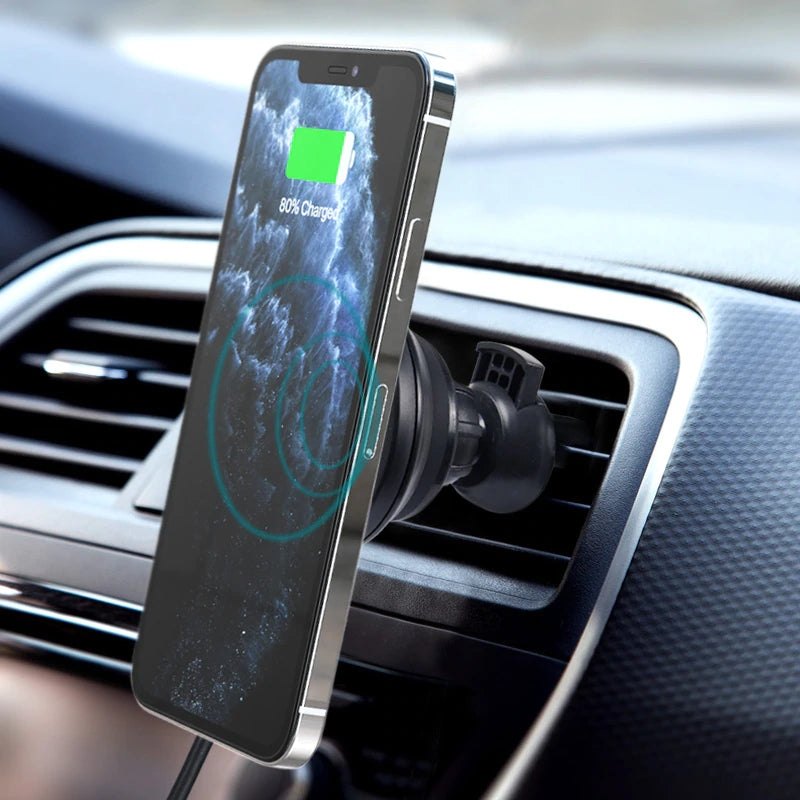 Wireless Car Charger Mount Pad Magsafe Fast Charging Magnetic Air Vent Phone Holder for iPhone 12/12 mini/12 Pro/12 Pro Max