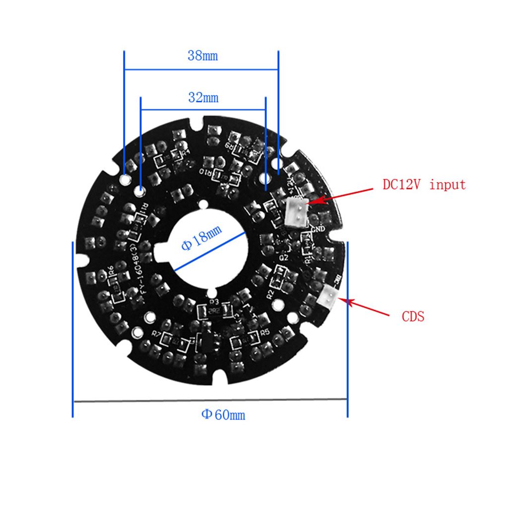 Round Board 48 IR LED Lamp for CCTV Security Camera