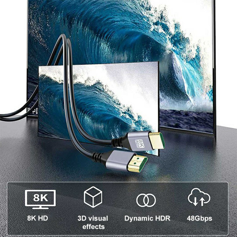 1m Left-Angled 8K High Definition HDMI Adapter Cable Laptop Computer Connection Line