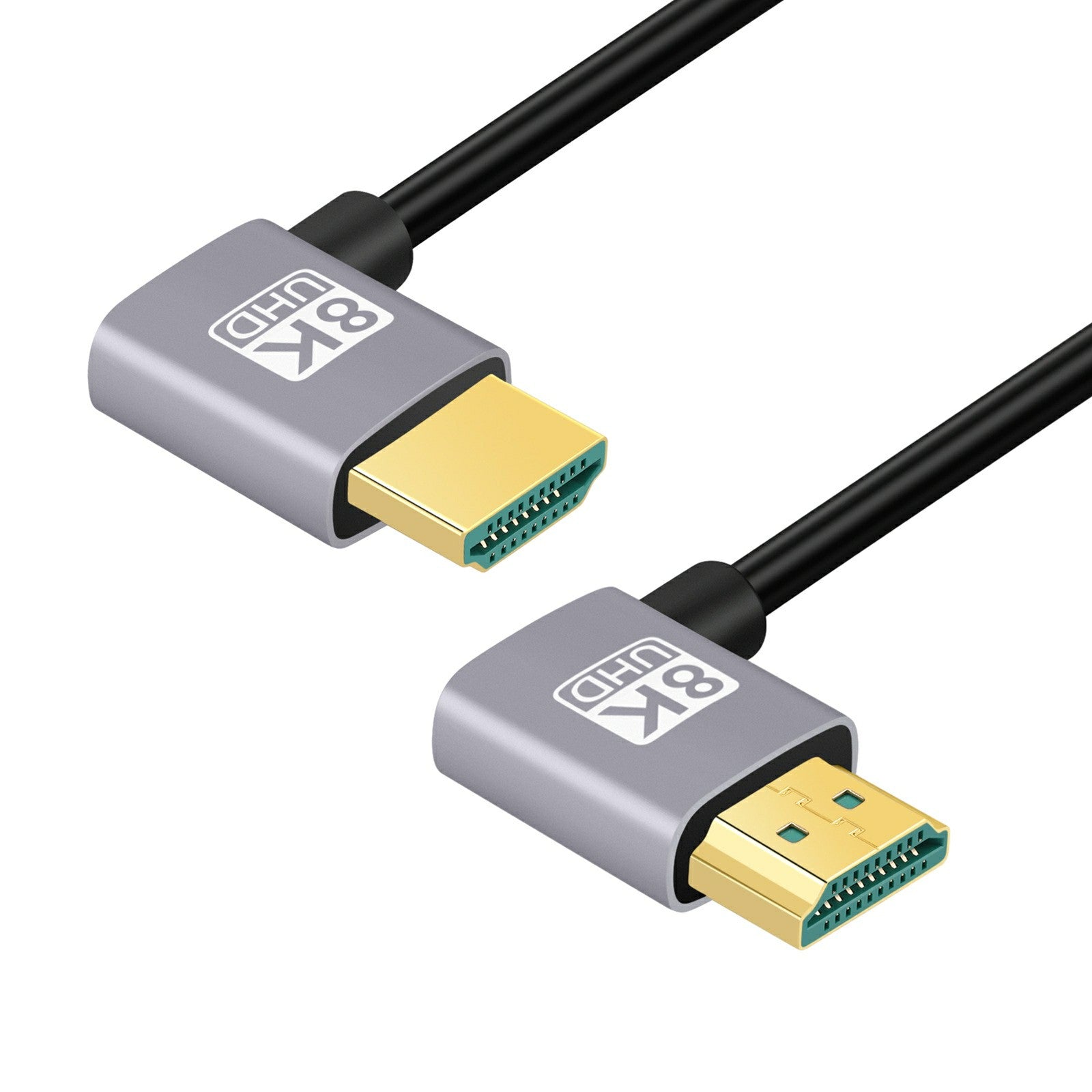 1m Angled Design HDMI Male to Male Adapter Cable 48Gbps High Speed 8K HD Video Cord