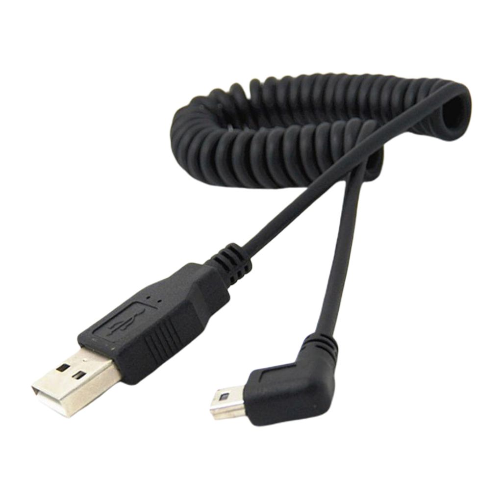 USB 2.0 Male to MINI USB 2.0 Male, to Left Retractable Data Charging Cable