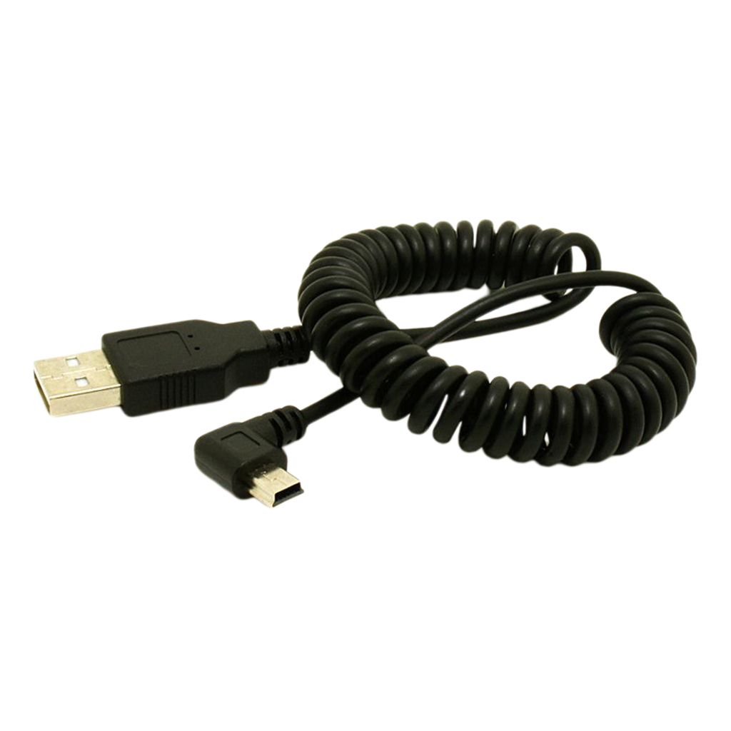 USB 2.0 Male to MINI USB 2.0 Male, to Left Retractable Data Charging Cable