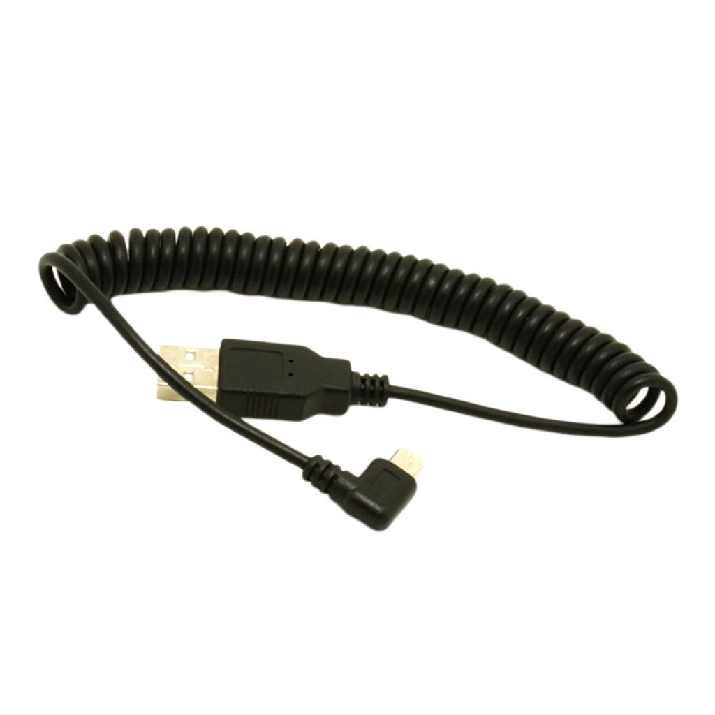 USB 2.0 Male to MINI USB 2.0 Male, to Left Retractable Data Charging Cable