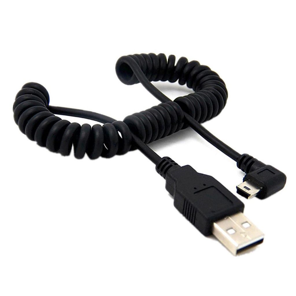 USB 2.0 Male to MINI USB 2.0 Male, to Left Retractable Data Charging Cable