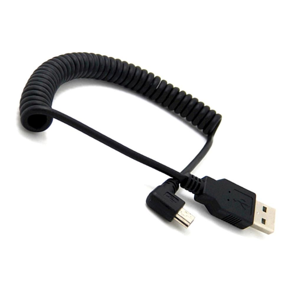 USB 2.0 Male to MINI USB 2.0 Male, to Left Retractable Data Charging Cable