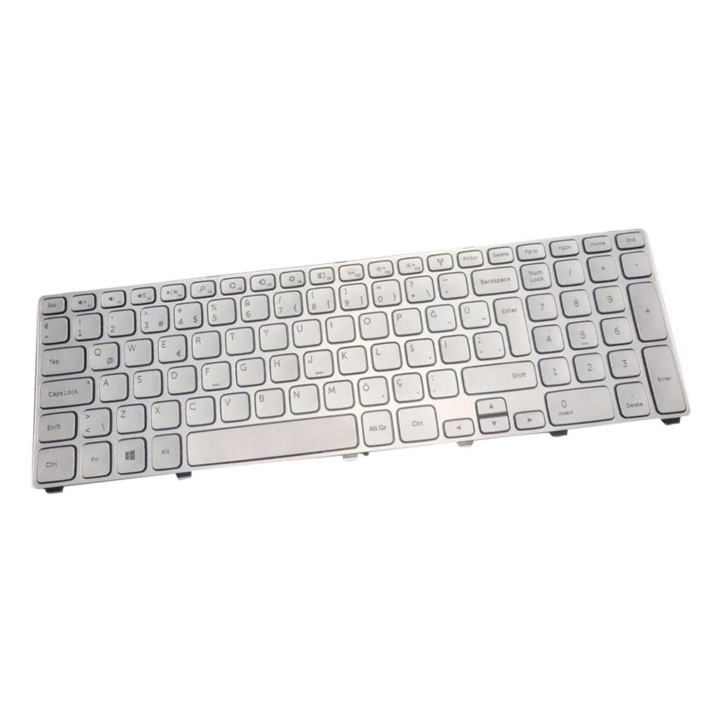 Silver Turkish Backlit Keyboard For Dell Inspiron 17 7000 7737 Laptop