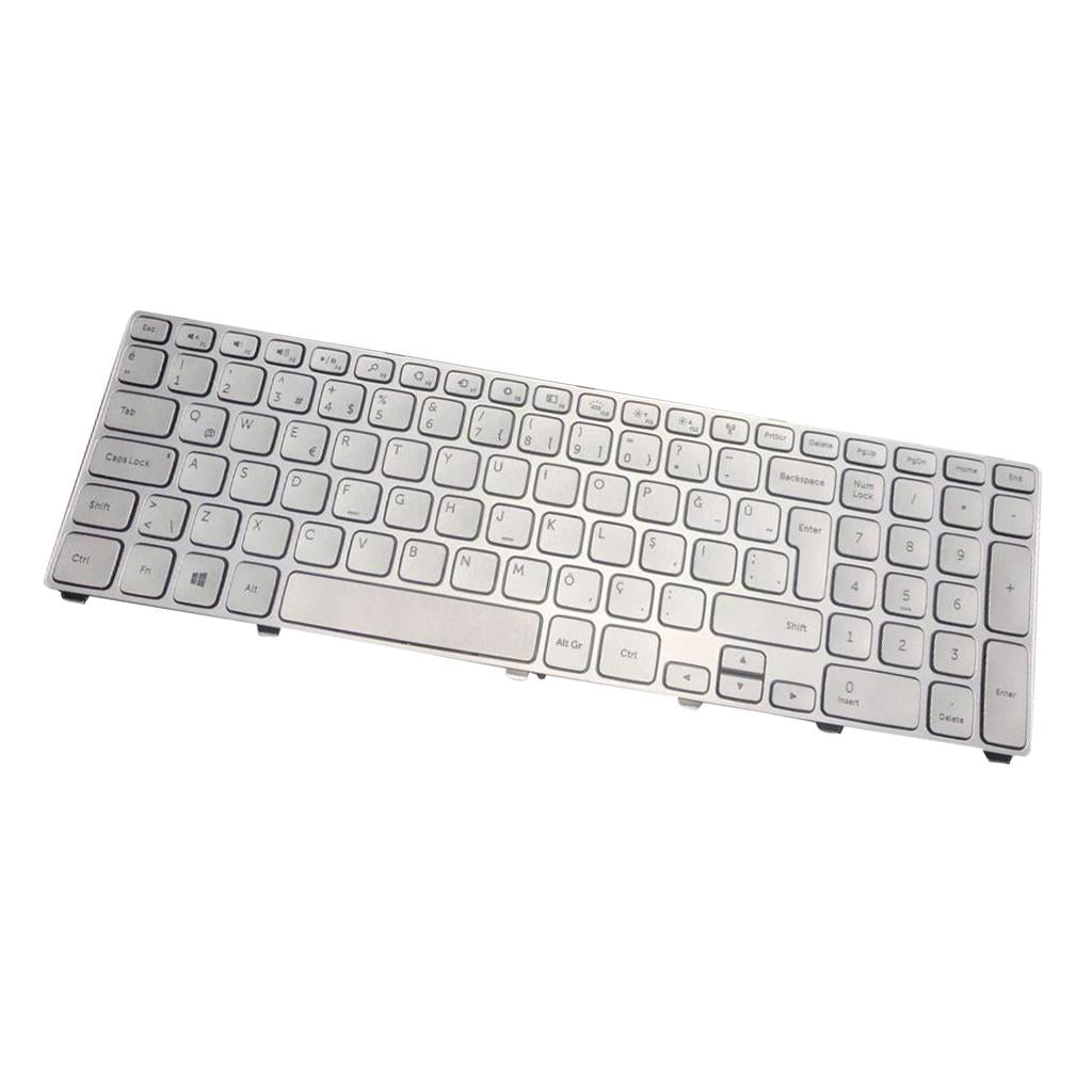 Silver Turkish Backlit Keyboard For Dell Inspiron 17 7000 7737 Laptop