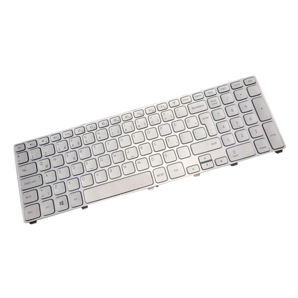 Silver Turkish Backlit Keyboard For Dell Inspiron 17 7000 7737 Laptop