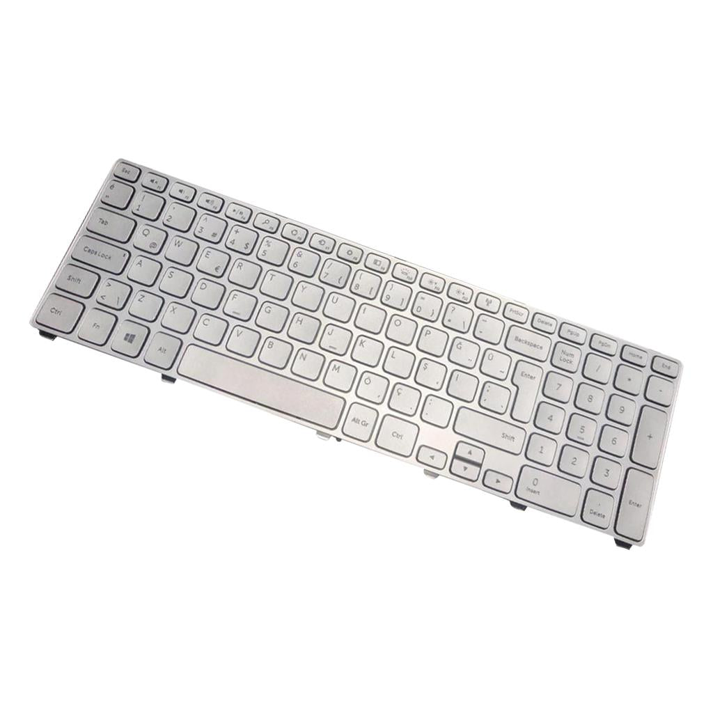 Silver Turkish Backlit Keyboard For Dell Inspiron 17 7000 7737 Laptop