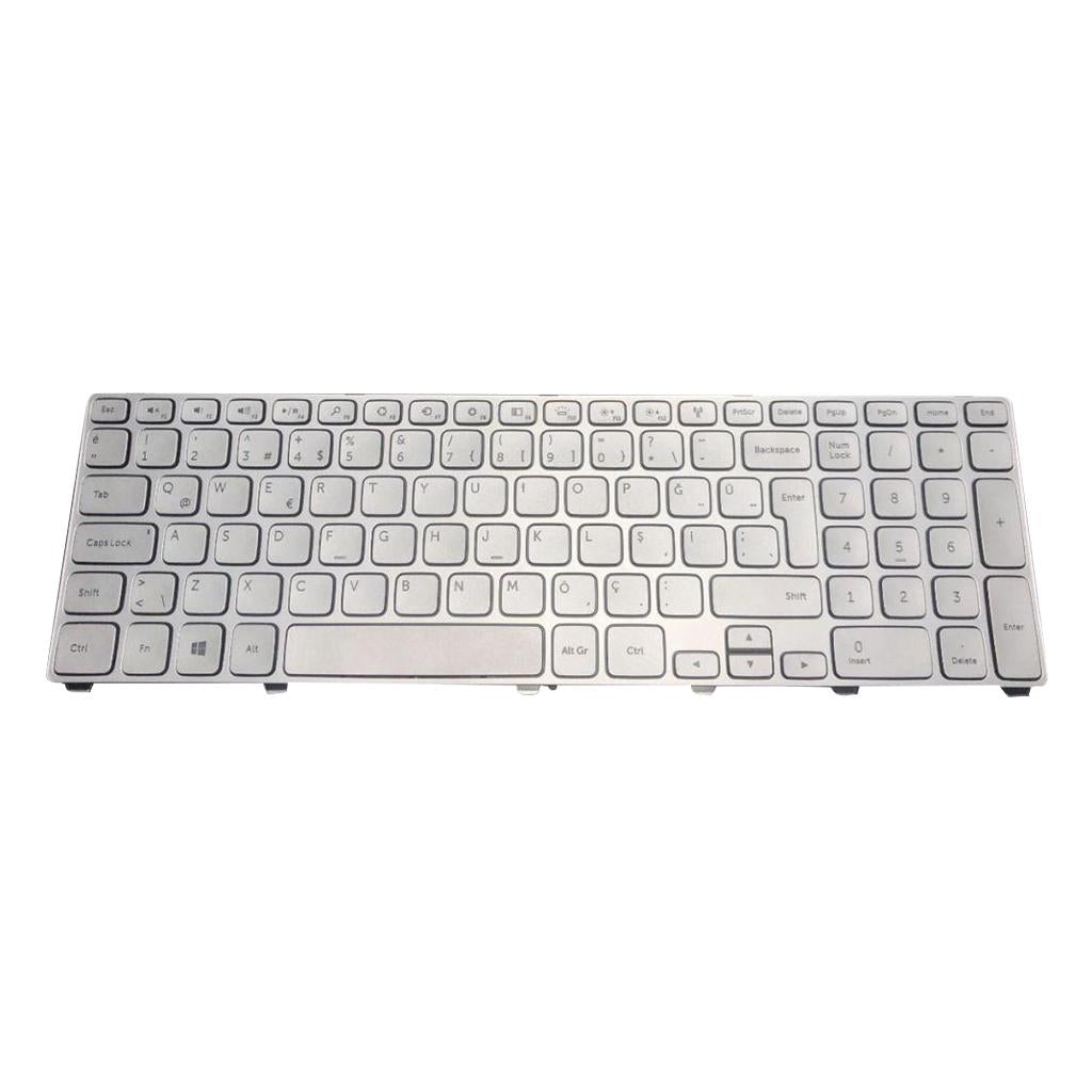 Silver Turkish Backlit Keyboard For Dell Inspiron 17 7000 7737 Laptop