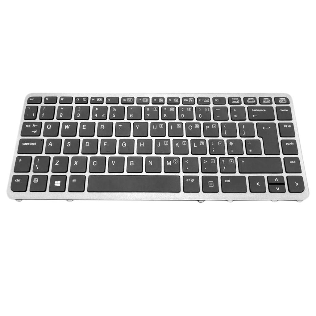 Keyboard for HP EliteBook 840 G1 845 G1 855 G1 850 G1 UK w/ Silver Frame