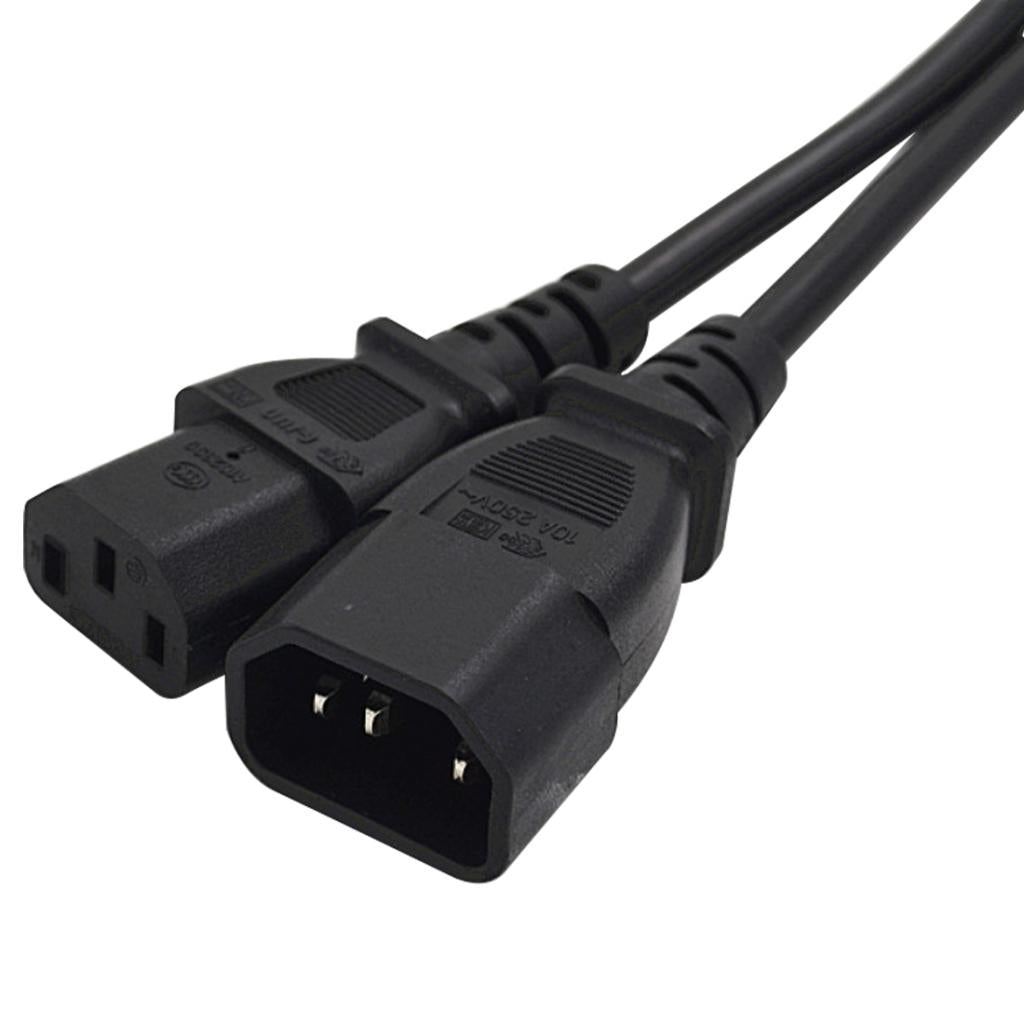 IEC 320 C14 Male to C13 Female Power Extension Cable Replacement 100cm