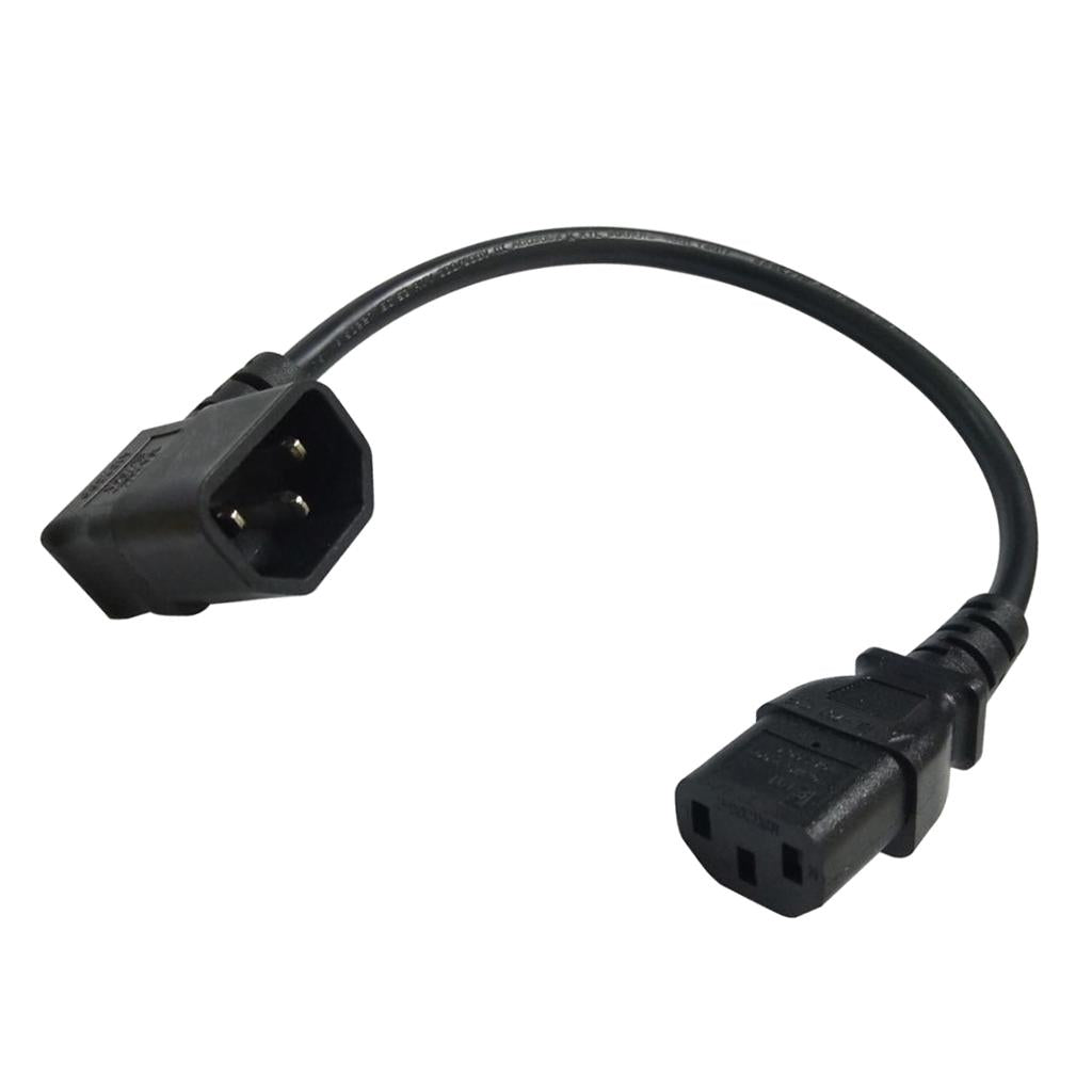 IEC 320 C14 Male Right Angle to C13 Female Power Extension Cable 0.3m