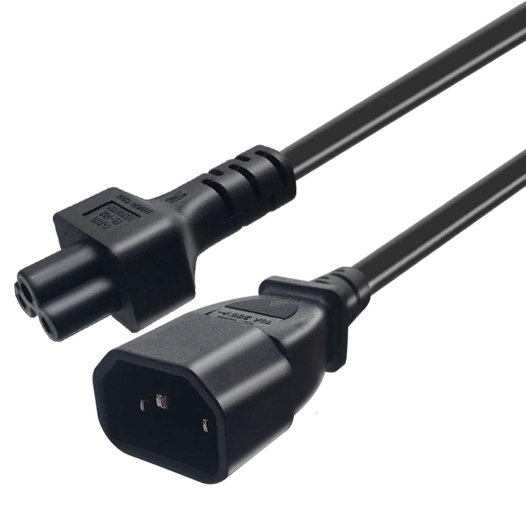 IEC 320 C14 Male to C5 Female Power Extension Cable Replacement 60cm