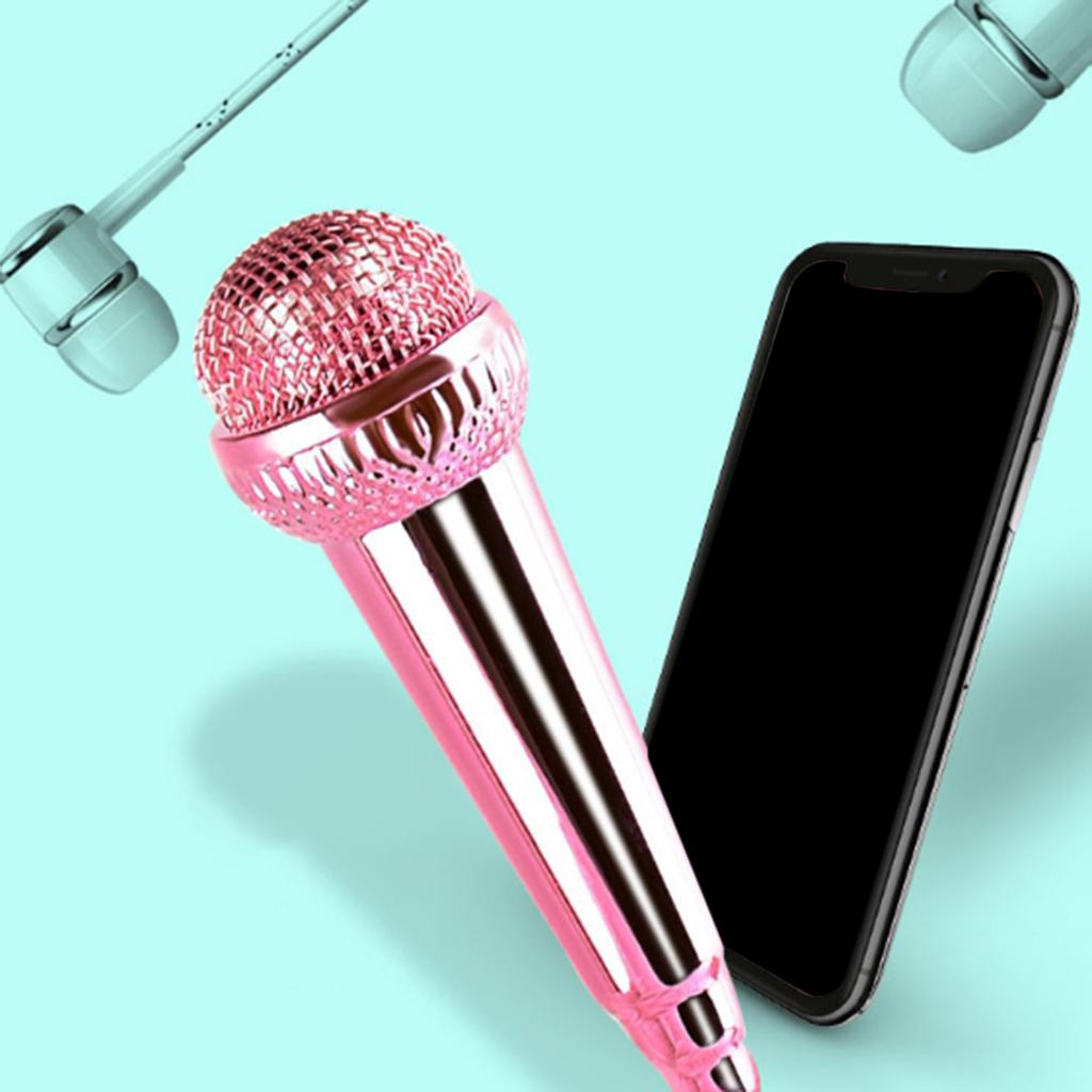 Portable 3.5mm Wired Mini Microphone Stereo Mic for Chatting Sing Silver