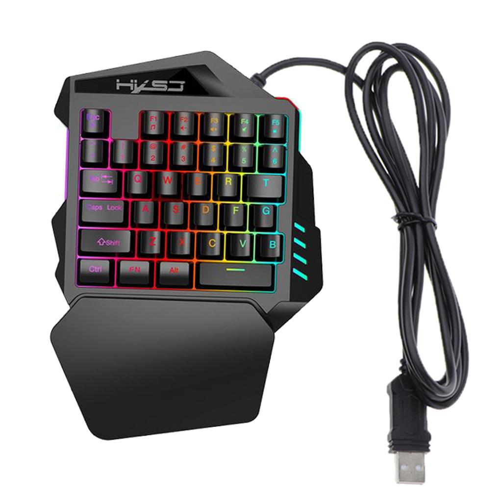 One-Handed 35 Keys USB Game Keyboard + Mouse Gift For PC Gaming Laptop Gamer