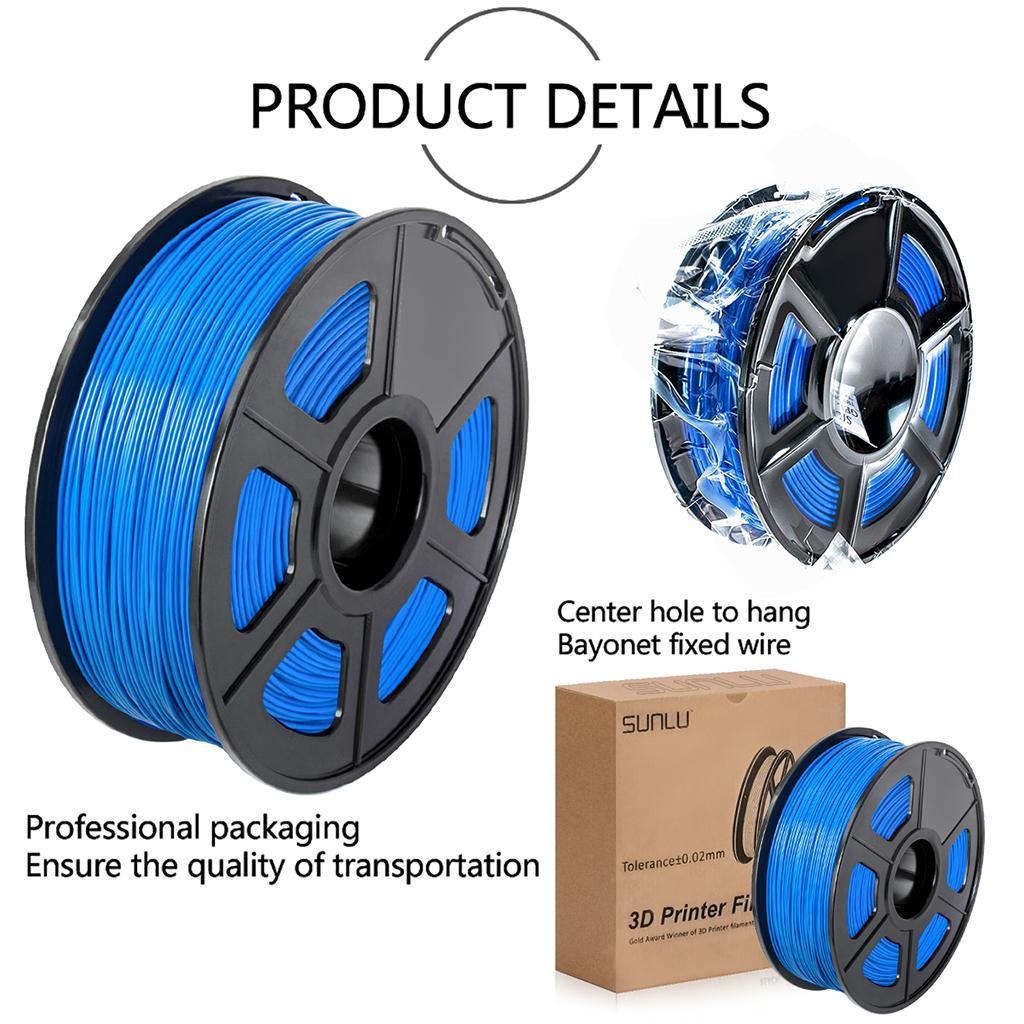 ABS Filament 1.75mm for 3D Printer +/- 0.02mm 1kg Spool (2.2lbs) Blue