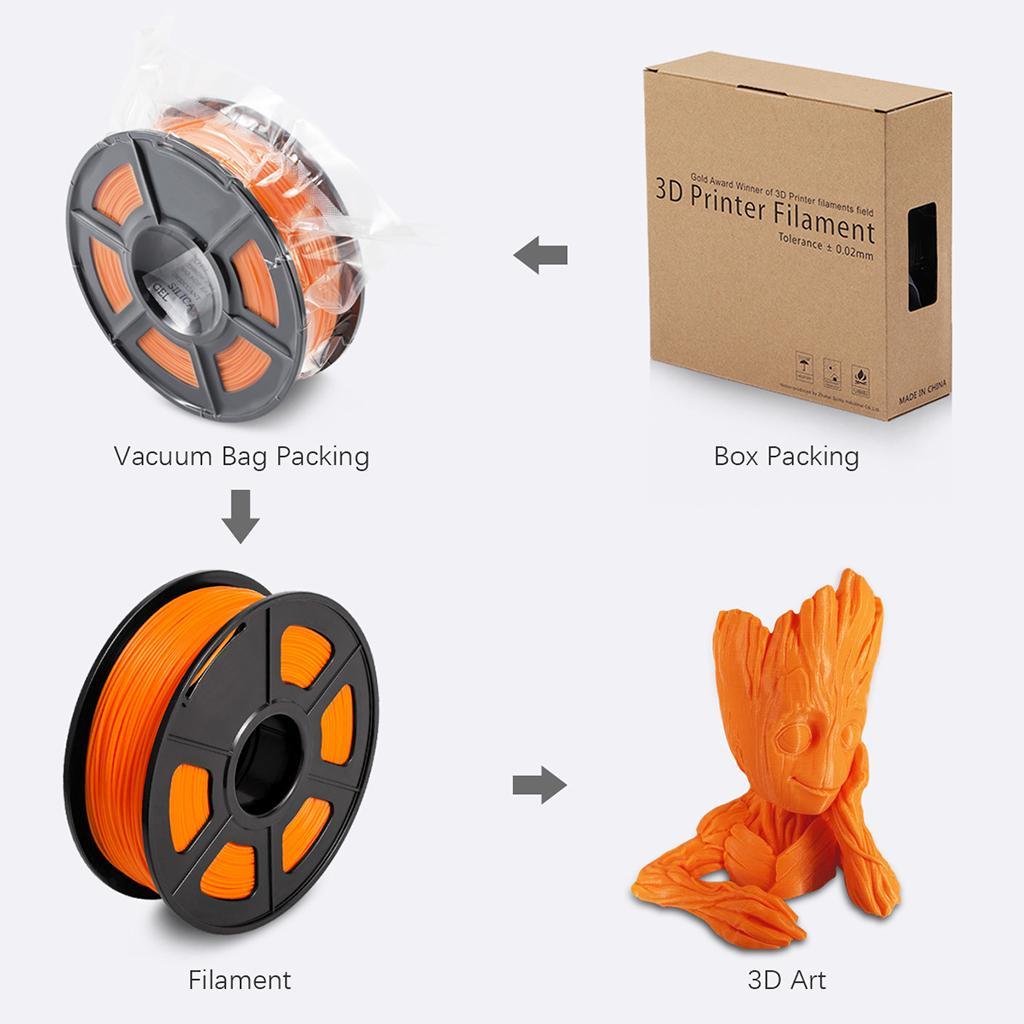 1kg PLA 1.75mm Filament Spool Accuracy 0.03 mm  Orange