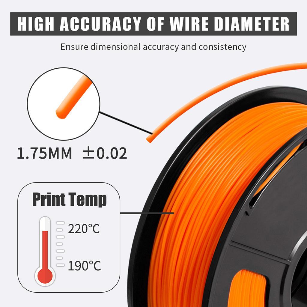 1kg PLA 1.75mm Filament Spool Accuracy 0.03 mm  Orange