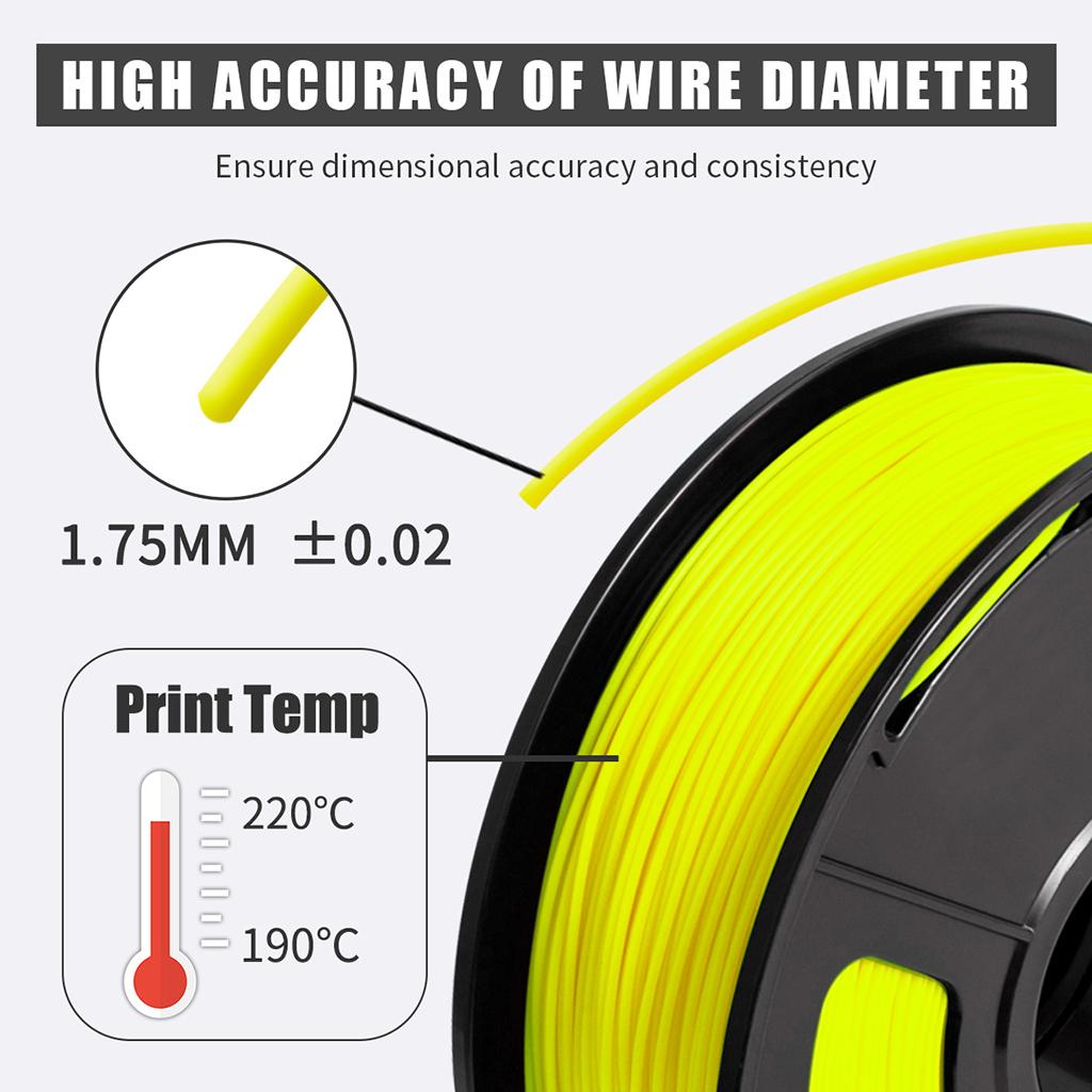 1kg PLA 1.75mm Filament Spool Accuracy 0.03 mm  Yellow