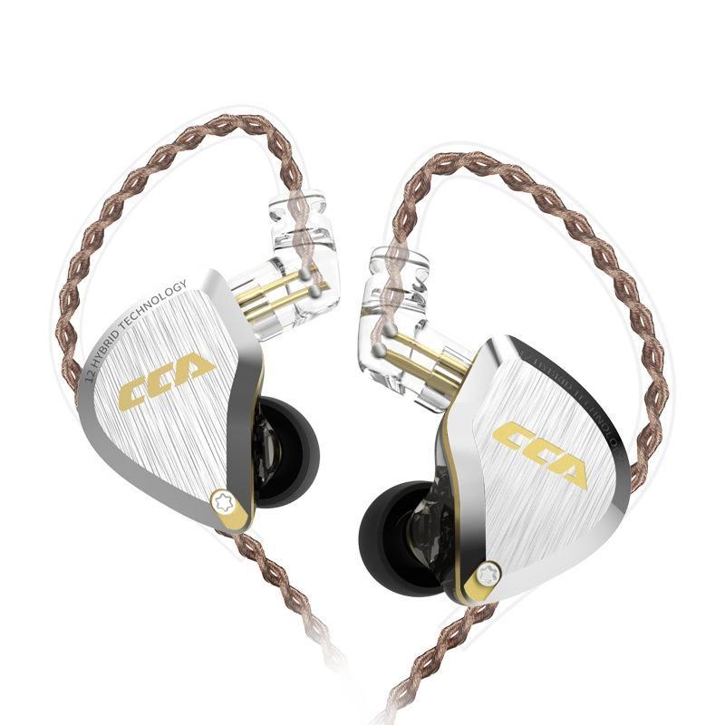 12 Unit Hybrid Technology Noise-Cancelling In Ear Earphones Golden No Mic