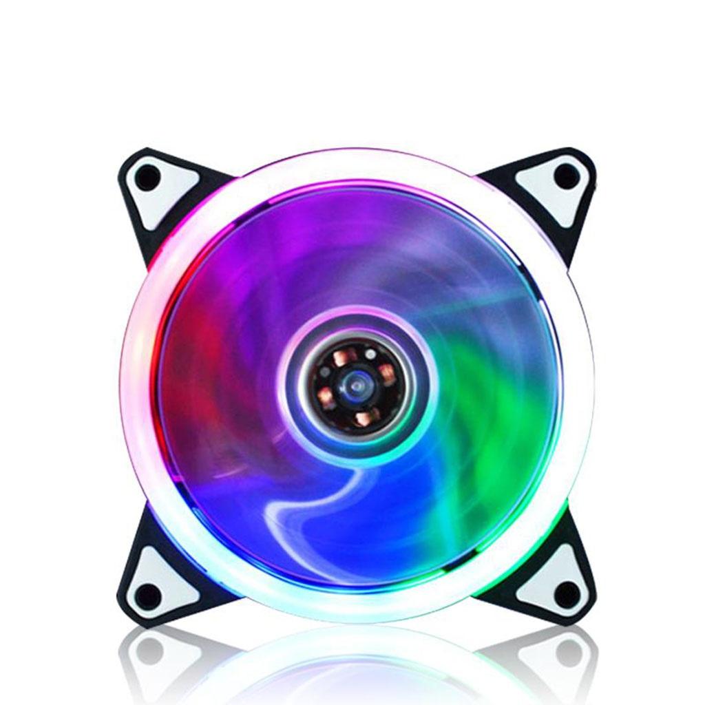 4/3Pin 120mm Computer LED Case Cooling Fan 12cm double halo colorful