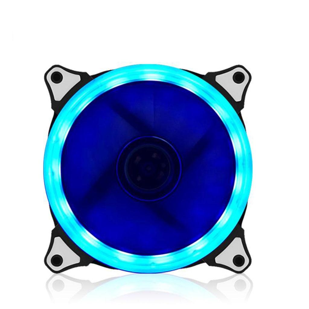 4/3Pin 120mm Computer LED Case Cooling Fan 12cm single halo  blue