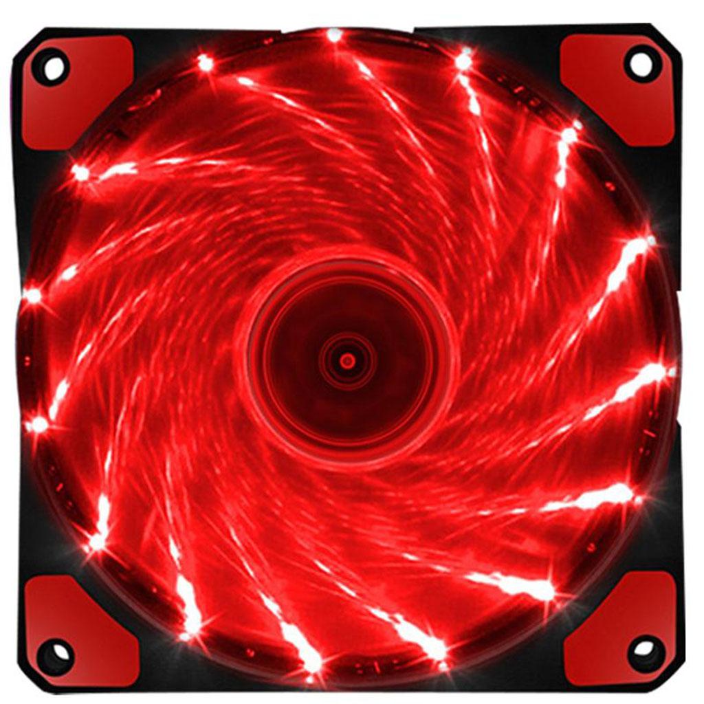 4/3Pin 120mm Computer LED Case Cooling Fan 12cm 15 LED red