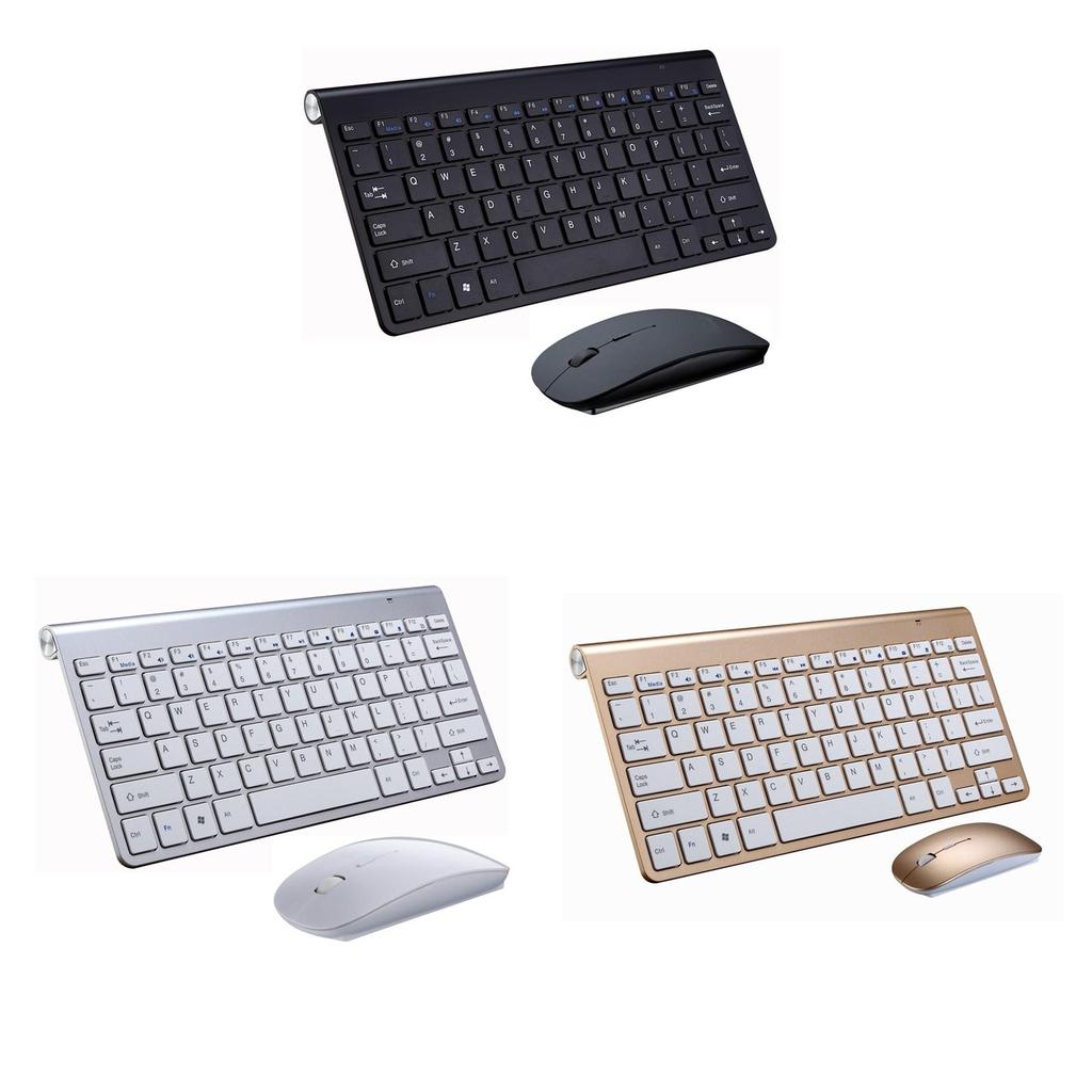 Mini Flat Quiet Wireless Keyboard Mouse Combo Black