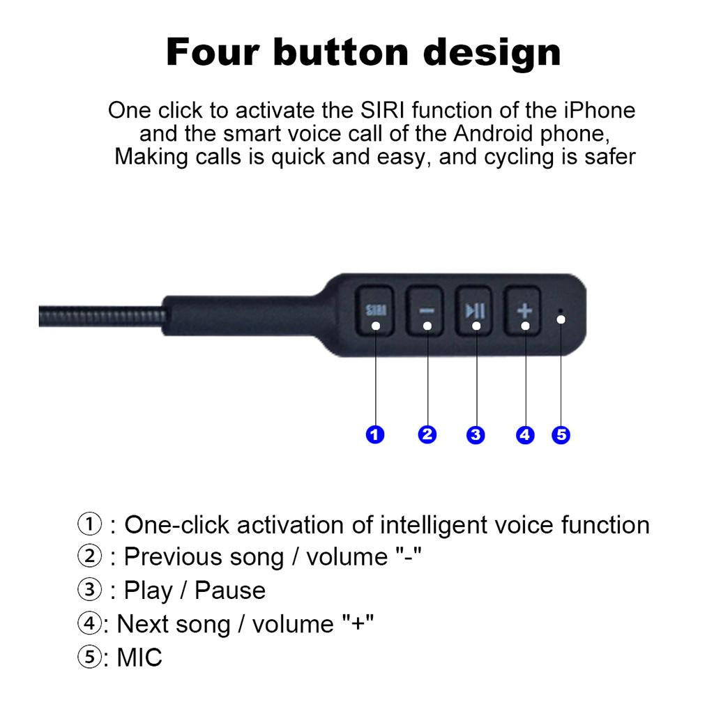 Motorcycle Wireless Helmet Bluetooth 4.1 Headset Handsfree Mic Headphones