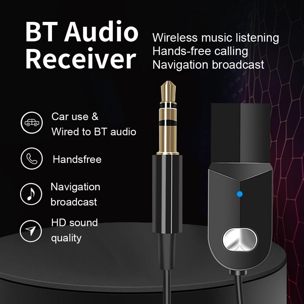 USB Wireless Bluetooth 3.5mm AUX Audio Stereo Music Car Receiver Adapter