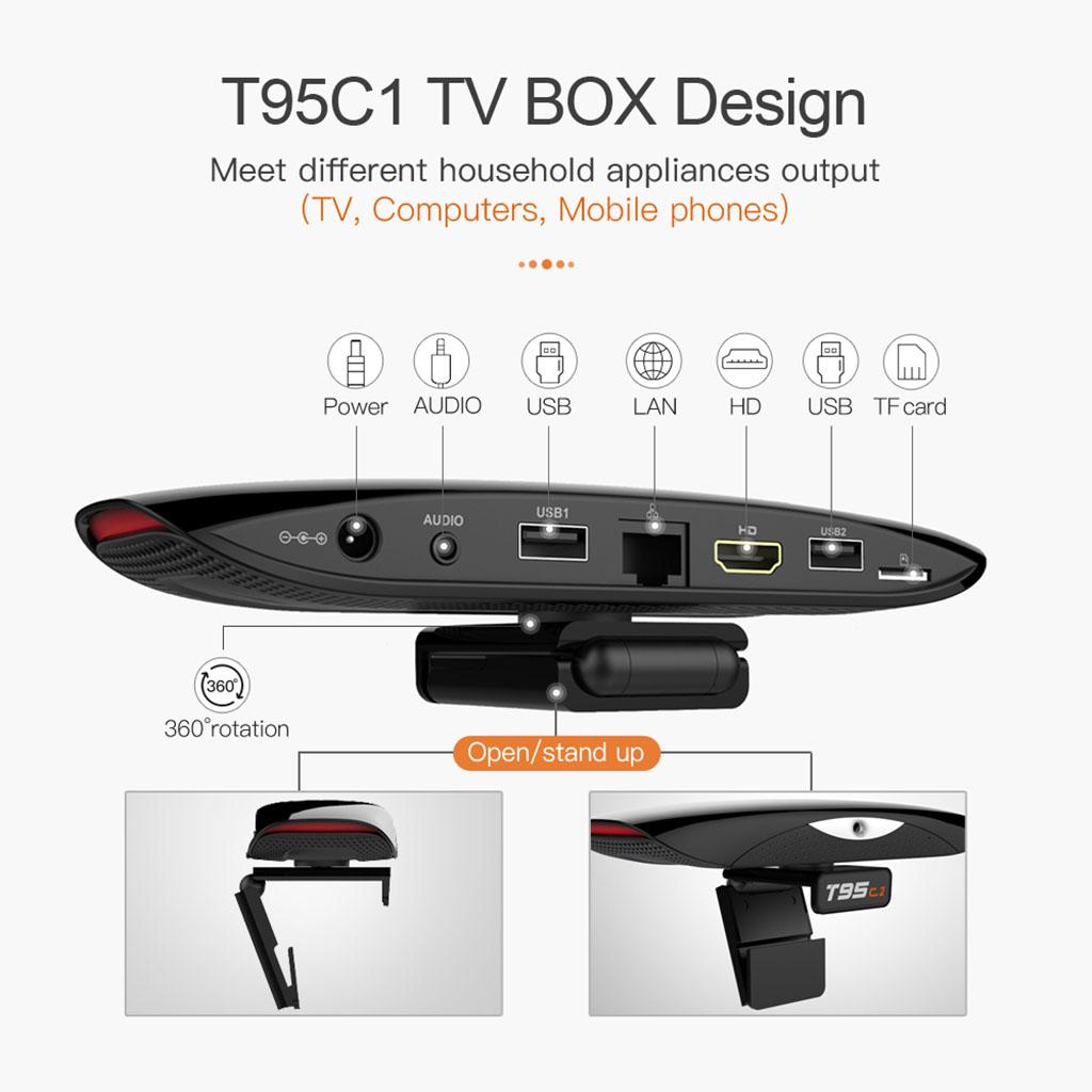 2G+16G STB T95C1 Octa Core WiFi BT 2.4G/5G 4K Media Player AU Plug