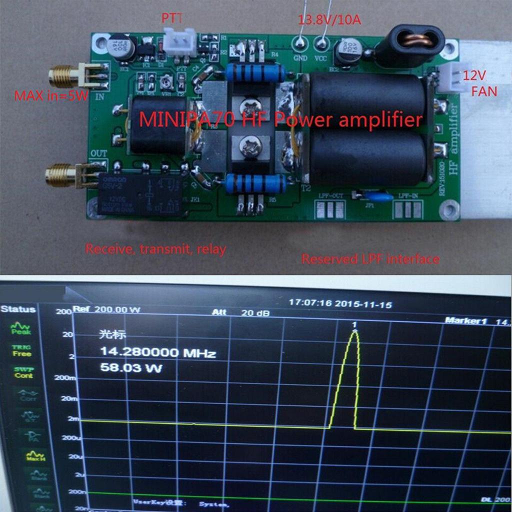 DIY Kits 70W SSB Linear HF/AM/CW/FM Power Amplifier fits FT-817 KX3 Accs